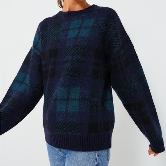 Brand New Cynthia Rowley Black And Blue Mohair Sweater In Medium